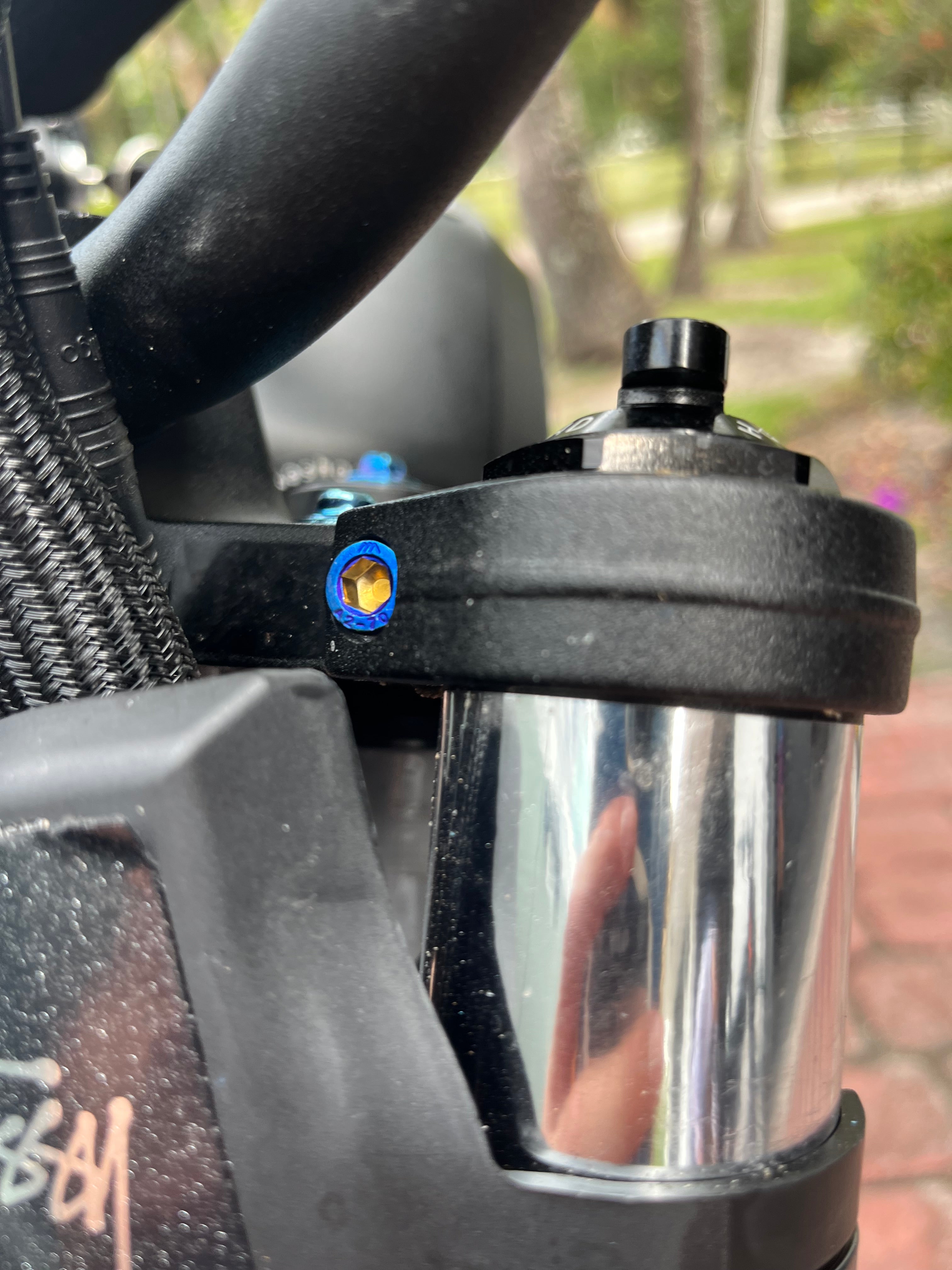 Triple clamp titanium bolts