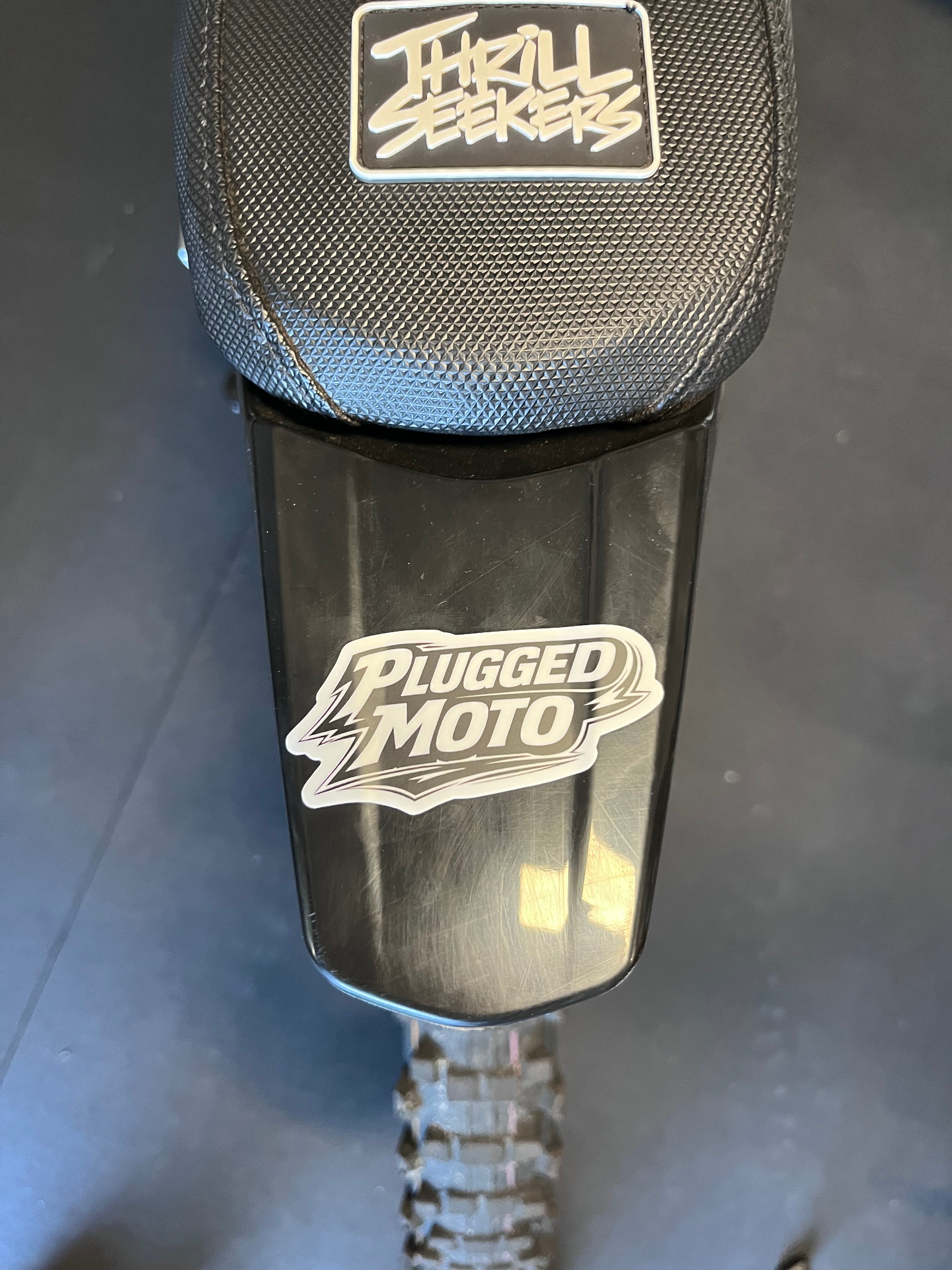 Plugged moto stickers